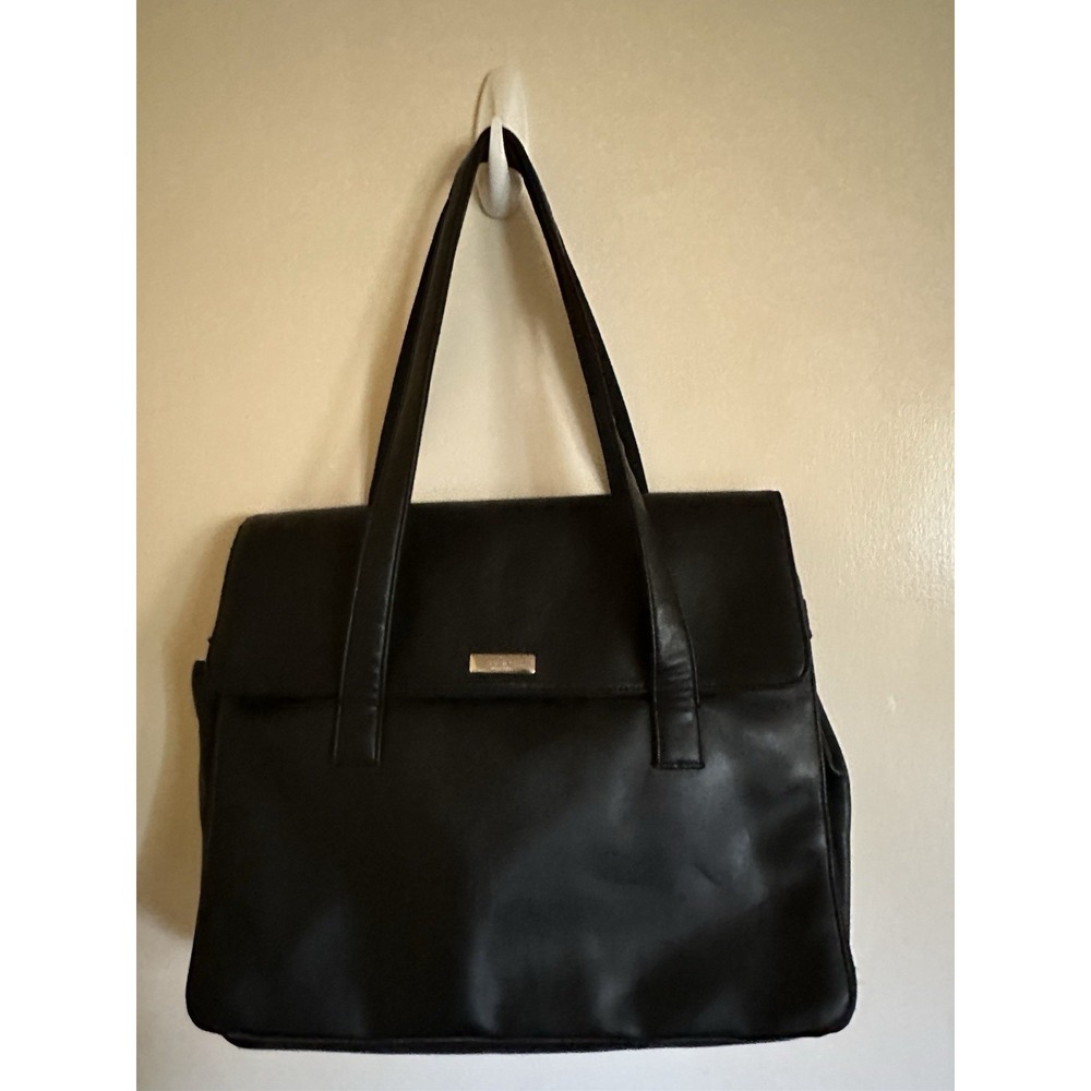 Nine West Messenger laptop  Bag Black  Leather EC